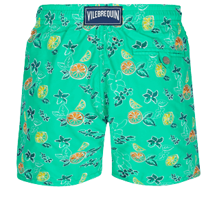 Men Classic Embroidered - Men Swim Trunks Embroidered 1994 Presse-Citron - Limited Edition, Veronese green back view