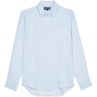 Uomo Altri Unita - Camicia uomo in lino tinta unita, Azzurro cielo front Uomo Altri Unita - Camicia uomo in lino tinta unita, Azzurro cielo front