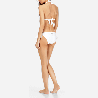 Donna Foulard Ricamato - Top bikini donna a triangolo ricamato stile sangallo, Bianco backworn Donna Foulard Ricamato - Top bikini donna a triangolo ricamato stile sangallo, Bianco backworn
