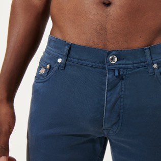 Hombre Autros Liso - Pantalón de 5 bolsillos y color liso para hombre, Azul marino detalles vista 2