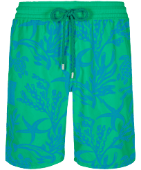 男款 Long classic 印制 - 男士 2000 Vie Aquatique 长款植绒泳装, Veronese green 正面图