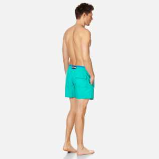 Men Classic Solid - Men Swim Trunks Solid Bicolor, Veronese green backworn Men Classic Solid - Men Swim Trunks Solid Bicolor, Veronese green backworn