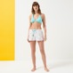 Women Others Embroidered - Women Swim Short Iridescent Flowers of Joy, White details view 3
