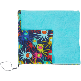 AUTRES Imprimé - Serviette de plage Multicolore Medusa, Bleu marine vue de dos