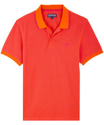 Men Others Solid - Men Changing Cotton Pique Polo Shirt Solid, Apricot front view