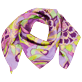 Autros Estampado - Pañuelo de seda con estampado Rainbow Flowers, Cyclamen vista frontal