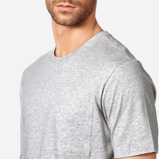 Hombre Autros Liso - Camiseta de punto de algodón pima en color liso para hombre, Gris jaspeado supp1 Hombre Autros Liso - Camiseta de punto de algodón pima en color liso para hombre, Gris jaspeado supp1