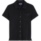男款 Others 纯色 - 中性纯色毛圈布保龄球衫, Black 正面图