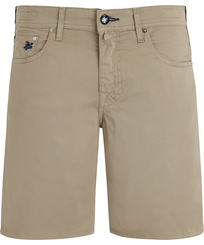 Men Others Embroidered - Men 5-Pocket embroidered Micro Ronde des Tortues Bermuda Shorts, Safari front view
