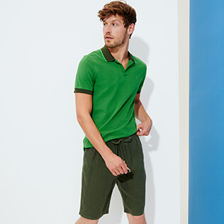 Men Others Solid - Men Linen Bermuda Short Solid, Pepper supp1 Men Others Solid - Men Linen Bermuda Short Solid, Pepper supp1