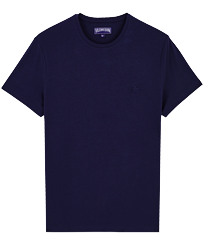 Uomo Altri Stampato - T-shirt uomo in cotone "Fondé à St-Tropez" - Vilebrequin x Florence Broadhurst, Blu marine vista frontale