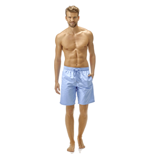 Hombre Clásico largon Liso - Men Swimwear Long solid, Cielo azul vista frontal desgastada