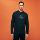 Men Others Embroidered - Men Long Sleeves printed Neo Medusa T-Shirt, Navy front worn view