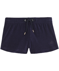 Women Others Solid - Women Terry Shorty Solid, Navy front view
