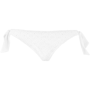 Women Bottoms Embroidered - Women Bikini Bottom Eyelet Embroidery, White front Women Bottoms Embroidered - Women Bikini Bottom Eyelet Embroidery, White front