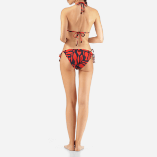 Damen Klassische Höschen Bedruckt - Silex Fishes-Bikinihose, Mohnrot backworn Damen Klassische Höschen Bedruckt - Silex Fishes-Bikinihose, Mohnrot backworn
