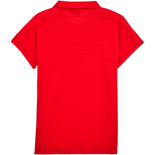 Donna Altri Unita - Polo in jersey di lino a tinta unita, Papavero back Donna Altri Unita - Polo in jersey di lino a tinta unita, Papavero back