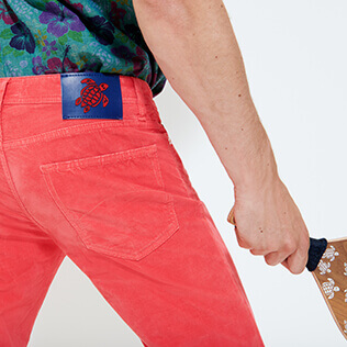 Hombre Autros Liso - Pantalones de terciopelo con 5 bolsillos para hombre, Masala supp2 Hombre Autros Liso - Pantalones de terciopelo con 5 bolsillos para hombre, Masala supp2