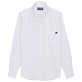 Hombre Autros Liso - Camisa en terciopelo de color liso para hombre, Blanco vista frontal