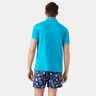 Uomo Altri Unita - Polo uomo in spugna tinta unita, Azzurro chiaro backworn Uomo Altri Unita - Polo uomo in spugna tinta unita, Azzurro chiaro backworn