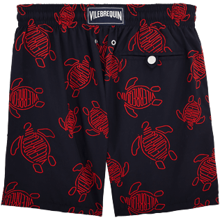 Hombre Corte Clásico Bordado - Bañador con bordado integral Turtles de Vilebrequin, Azul marino back Hombre Corte Clásico Bordado - Bañador con bordado integral Turtles de Vilebrequin, Azul marino back