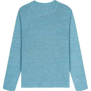 男款 Others 纯色 - Unisex Linen Jersey T-Shirt Solid, Heather azure 后视图