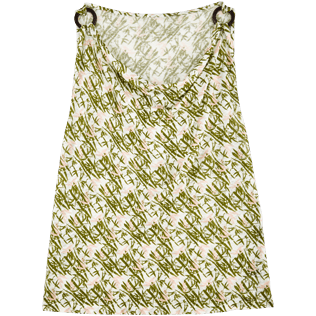 Mujer T-Shirt Estampado - Top en punto de lino liso con cuello vuelto holgado con estampado Bamboo Song para mujer, Peony front Mujer T-Shirt Estampado - Top en punto de lino liso con cuello vuelto holgado con estampado Bamboo Song para mujer, Peony front