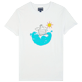 Hombre Autros Estampado - Camiseta de algodón orgánico con estampado Surf para hombre, Blanco vista frontal