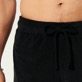 Men Others Solid - Unisex Terry Jacquard Elastic Belt Pants, Black details view 7