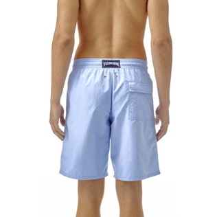 Hombre Clásico largon Liso - Men Swimwear Long solid, Cielo azul detalles vista 3