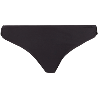 Damen Klassische Höschen Uni - Solid Midi-Bikinihose für Damen, Schwarz front Damen Klassische Höschen Uni - Solid Midi-Bikinihose für Damen, Schwarz front