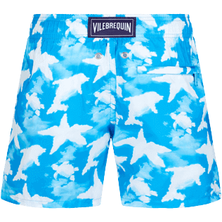 Boys Short classic Printed - Boys Ultra-light and packable Swim Trunks Clouds, Hawaii blue back view