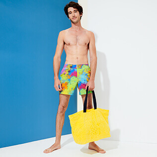 Autros Liso - Bolsa de playa grande de tejido terry con estampado jacquard liso, Safran supp2 Autros Liso - Bolsa de playa grande de tejido terry con estampado jacquard liso, Safran supp2