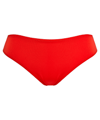 女款 High waist 纯色 - 女士高腰比基尼三角泳裤 - Vilebrequin x JCC+ 合作款 - 限量版, Red polish 正面图