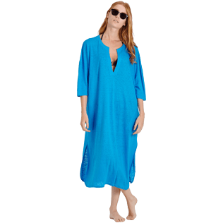 Women Others Solid - Women Linen Dress Solid, Hawaii blue supp2 Women Others Solid - Women Linen Dress Solid, Hawaii blue supp2