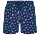 Men Classic Embroidered - Men Swim Trunks Embroidered Micro Ronde Des Tortues - Limited Edition, Sapphire front view
