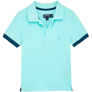 Boys Others Solid - Boys Cotton Pique Polo shirt Solid, Lagoon front Boys Others Solid - Boys Cotton Pique Polo shirt Solid, Lagoon front