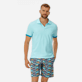 Uomo Altri Unita - Polo uomo in piquet di cotone tinta unita, Acquamarina frontworn Uomo Altri Unita - Polo uomo in piquet di cotone tinta unita, Acquamarina frontworn