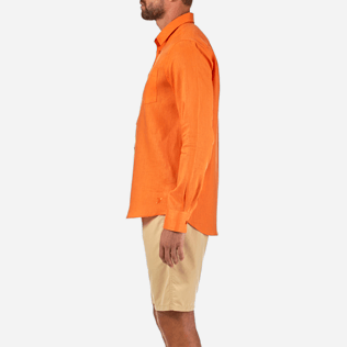 Men Others Solid - Men Linen Shirt Solid, Papaya supp3 Men Others Solid - Men Linen Shirt Solid, Papaya supp3