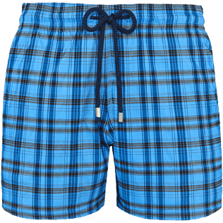 Men Stretch classic Graphic - Men swimwear stretch Carrreaux, Sky blue front Men Stretch classic Graphic - Men swimwear stretch Carrreaux, Sky blue front