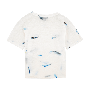 Chicas T-Shirt Estampado - Camiseta de lino con estampado Blue Breath, Blanco back Chicas T-Shirt Estampado - Camiseta de lino con estampado Blue Breath, Blanco back