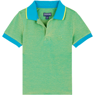 Boys Others Solid - Boys Cotton Pique Polo Shirt Solid, Light azure front Boys Others Solid - Boys Cotton Pique Polo Shirt Solid, Light azure front