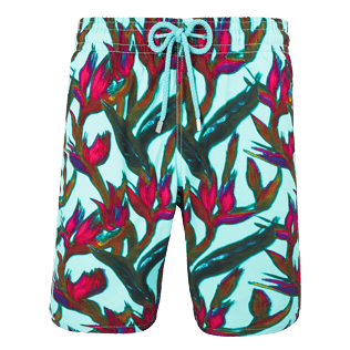 Men Long classic Printed - Men Long Swimtrunks Paradise 3D, Lagoon front Men Long classic Printed - Men Long Swimtrunks Paradise 3D, Lagoon front