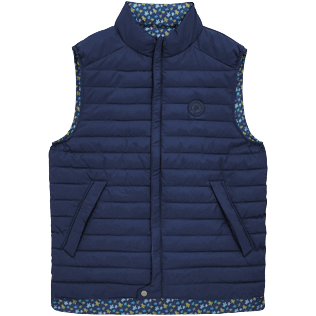 Unisex Reversible Jacket Micro Tortues Rainbow Navy front view