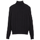 Men Others Solid - Men Cotton Cashmere Turtleneck Sweater, Navy back view