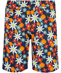 Men Others Printed - Men 5-pocket printed Bermuda Shorts 1977 Spring Flower, Navy front view