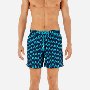 Hombre Corte Clásico Estampado - Bañador con estampado Poissons Hamac, Celeste supp1 Hombre Corte Clásico Estampado - Bañador con estampado Poissons Hamac, Celeste supp1