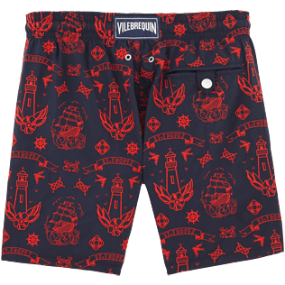 Herren Klassische Moorea Bestickt - Badeshorts mit aufgesticktem Tattoomotiv, Marineblau back Herren Klassische Moorea Bestickt - Badeshorts mit aufgesticktem Tattoomotiv, Marineblau back