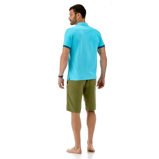 Uomo Polo Unita - Polo in piquet di cotone, Azzurro backworn Uomo Polo Unita - Polo in piquet di cotone, Azzurro backworn