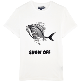 Men Others Printed - Prehistoric Fish Round neck T-Shirt, White front Men Others Printed - Prehistoric Fish Round neck T-Shirt, White front